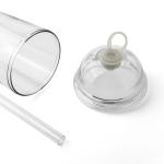 Gobelet RPET avec couvercle vissé et paille 500 ml couleur transparent septième vue