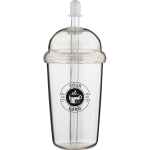 Gobelet RPET avec couvercle vissé et paille 500 ml couleur transparent huitième vue
