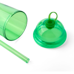 Gobelet RPET avec couvercle vissé et paille 500 ml couleur vert clair quatrième vue