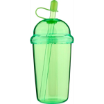 Gobelet RPET avec couvercle vissé et paille 500 ml couleur vert clair cinquième vue