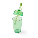 Gobelet RPET avec couvercle vissé et paille 500 ml couleur vert clair sixième vue