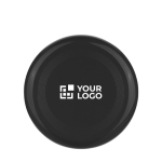 Frisbee en plastique recyclé rigide, d’un diamètre de 21 cm couleur noir avec zone d'impression