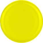 Frisbee en plastique recyclé rigide, d’un diamètre de 21 cm couleur jaune deuxième vue