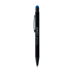 Stylo aluminium recyclé revêtement gomme à encre bleue couleur bleu troisième vue
