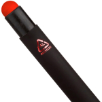 Stylo aluminium recyclé revêtement gomme à encre bleue couleur rouge deuxième vue