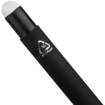 Stylo aluminium recyclé revêtement gomme à encre bleue couleur blanc quatrième vue