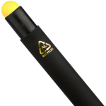 Stylo aluminium recyclé revêtement gomme à encre bleue couleur jaune deuxième vue