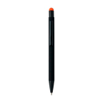 Stylo aluminium recyclé revêtement gomme à encre bleue couleur orange deuxième vue