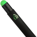 Stylo aluminium recyclé revêtement gomme à encre bleue couleur vert clair deuxième vue