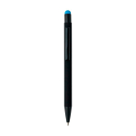 Stylo aluminium recyclé revêtement gomme à encre bleue couleur bleu ciel deuxième vue