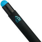 Stylo aluminium recyclé revêtement gomme à encre bleue couleur bleu ciel troisième vue
