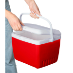 Glacière rigide double paroi avec poignée, capacité 13 L couleur rouge quatrième vue