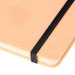 Carnet A5 kraft rigide avec élastique et pages lignées couleur noir deuxième vue