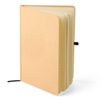 Carnet A5 kraft rigide avec élastique et pages lignées couleur noir cinquième vue