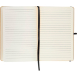 Carnet A5 kraft rigide avec élastique et pages lignées couleur noir sixième vue