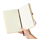 Carnet A5 kraft rigide avec élastique et pages lignées couleur noir septième vue