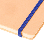 Carnet A5 kraft rigide avec élastique et pages lignées couleur bleu troisième vue