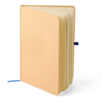 Carnet A5 kraft rigide avec élastique et pages lignées couleur bleu cinquième vue