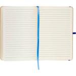 Carnet A5 kraft rigide avec élastique et pages lignées couleur bleu sixième vue