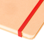 Carnet A5 kraft rigide avec élastique et pages lignées couleur rouge troisième vue