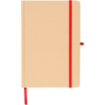 Carnet A5 kraft rigide avec élastique et pages lignées couleur rouge cinquième vue