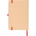 Carnet A5 kraft rigide avec élastique et pages lignées couleur rouge huitième vue
