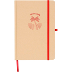 Carnet A5 kraft rigide avec élastique et pages lignées couleur rouge neuvième vue