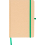 Carnet A5 kraft rigide avec élastique et pages lignées couleur vert deuxième vue