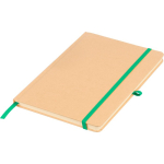 Carnet A5 kraft rigide avec élastique et pages lignées couleur vert quatrième vue