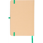 Carnet A5 kraft rigide avec élastique et pages lignées couleur vert cinquième vue