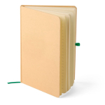 Carnet A5 kraft rigide avec élastique et pages lignées couleur vert sixième vue