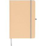 Carnet A5 kraft rigide avec élastique et pages lignées couleur argenté quatrième vue