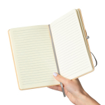 Carnet A5 kraft rigide avec élastique et pages lignées couleur argenté septième vue