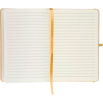Carnet A5 kraft rigide avec élastique et pages lignées couleur doré troisième vue