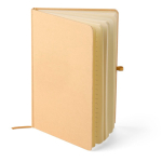 Carnet A5 kraft rigide avec élastique et pages lignées couleur doré quatrième vue