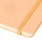 Carnet A5 kraft rigide avec élastique et pages lignées couleur doré huitième vue
