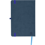 Carnet A5 en PU recyclé avec marque-page et pages lignées couleur bleu deuxième vue