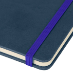 Carnet A5 en PU recyclé avec marque-page et pages lignées couleur bleu sixième vue