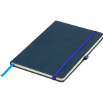 Carnet A5 en PU recyclé avec marque-page et pages lignées couleur bleu septième vue