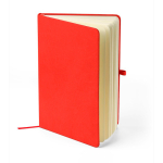 Carnet A5 en PU recyclé avec marque-page et pages lignées couleur rouge deuxième vue