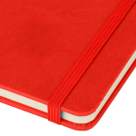 Carnet A5 en PU recyclé avec marque-page et pages lignées couleur rouge cinquième vue