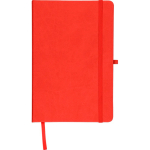 Carnet A5 en PU recyclé avec marque-page et pages lignées couleur rouge septième vue