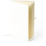 Carnet A5 en PU recyclé avec marque-page et pages lignées couleur blanc deuxième vue