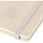 Carnet A5 en PU recyclé avec marque-page et pages lignées couleur blanc troisième vue