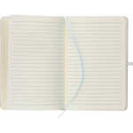 Carnet A5 en PU recyclé avec marque-page et pages lignées couleur blanc sixième vue