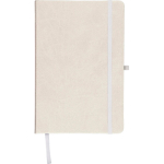 Carnet A5 en PU recyclé avec marque-page et pages lignées couleur blanc septième vue