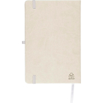 Carnet A5 en PU recyclé avec marque-page et pages lignées couleur blanc huitième vue