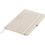 Carnet A5 en PU recyclé avec marque-page et pages lignées couleur blanc neuvième vue