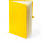 Carnet A5 en PU recyclé avec marque-page et pages lignées couleur jaune sixième vue