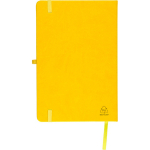Carnet A5 en PU recyclé avec marque-page et pages lignées couleur jaune huitième vue